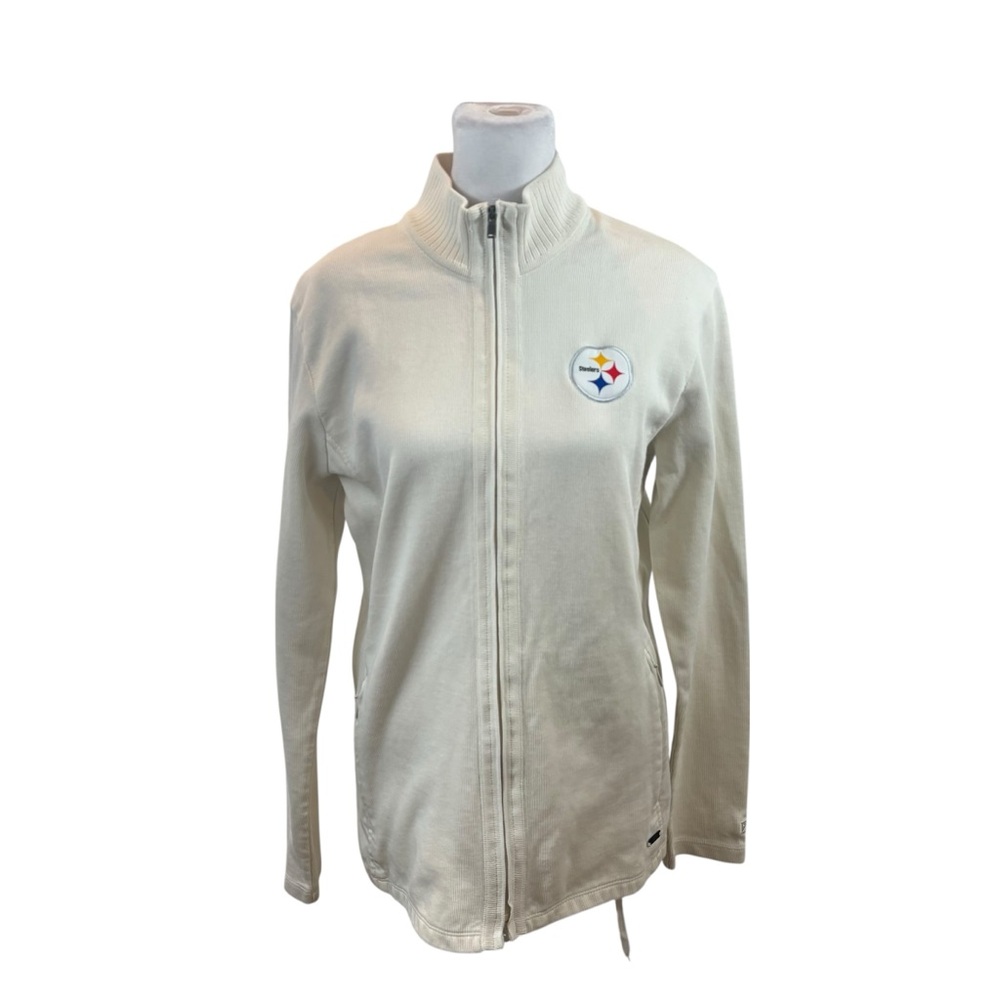 Cutter & Buck PITTSBURGH STEELERS WOMEN'S FULL ZIP JOURNEY SWEATER‎ Medium